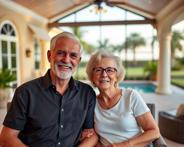 Happy homeowners enjoying their Neal Villa Home